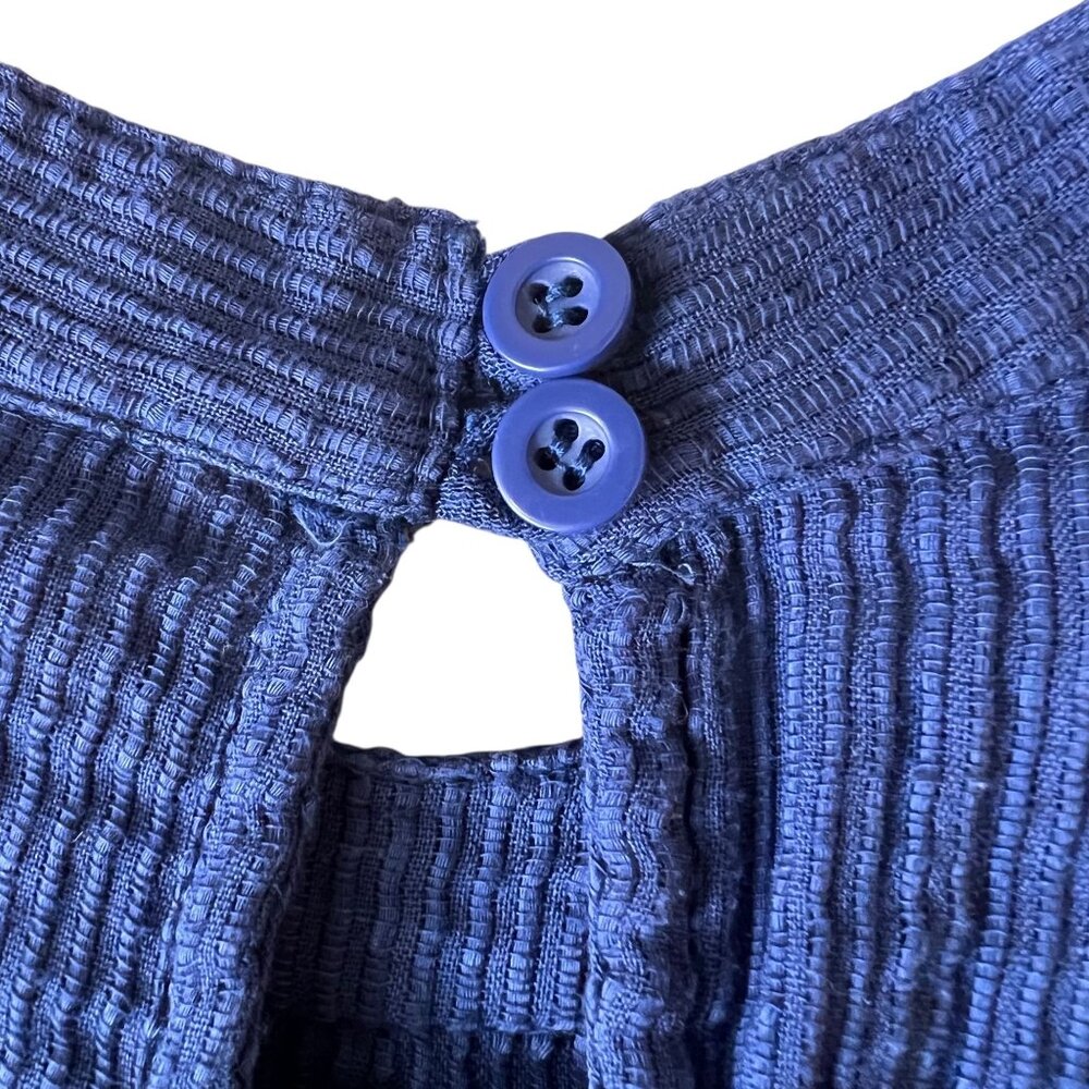 Volcom Sleeveless Blue Tunic Dress Crochet Keyhole Boho Small 10 Lined Gauzy - Picture 5 of 13